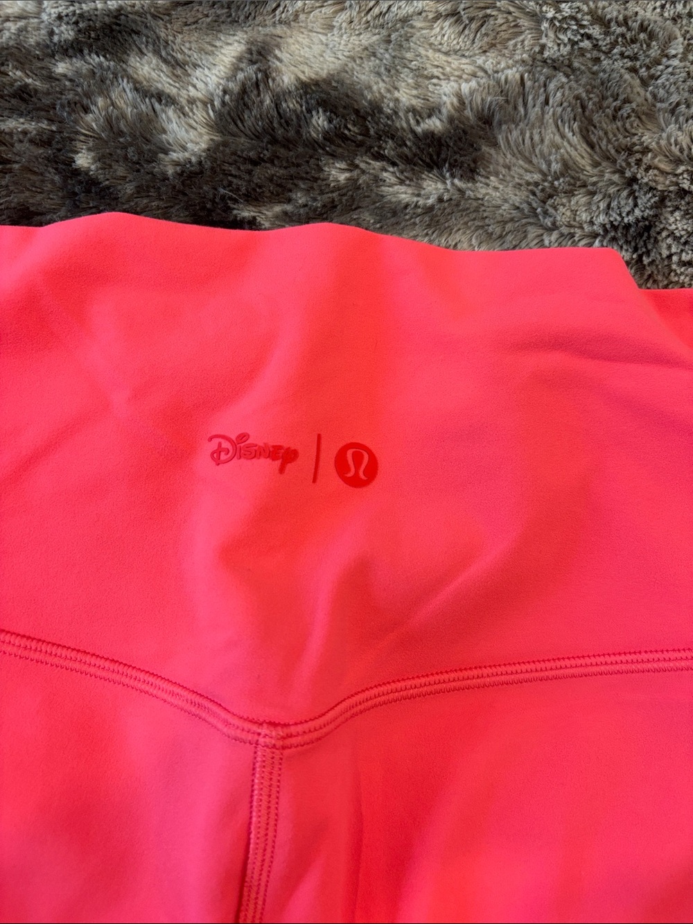 Disney Lululemon Neon Coral Pink 7/8 Leggings - Picture 5 of 5